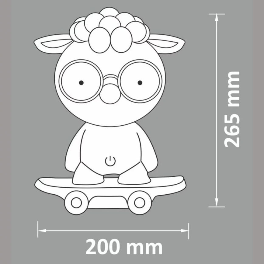 LED Aptumšojama bērnu nakts lampiņa  LED/2,5W/230V pelēka aita