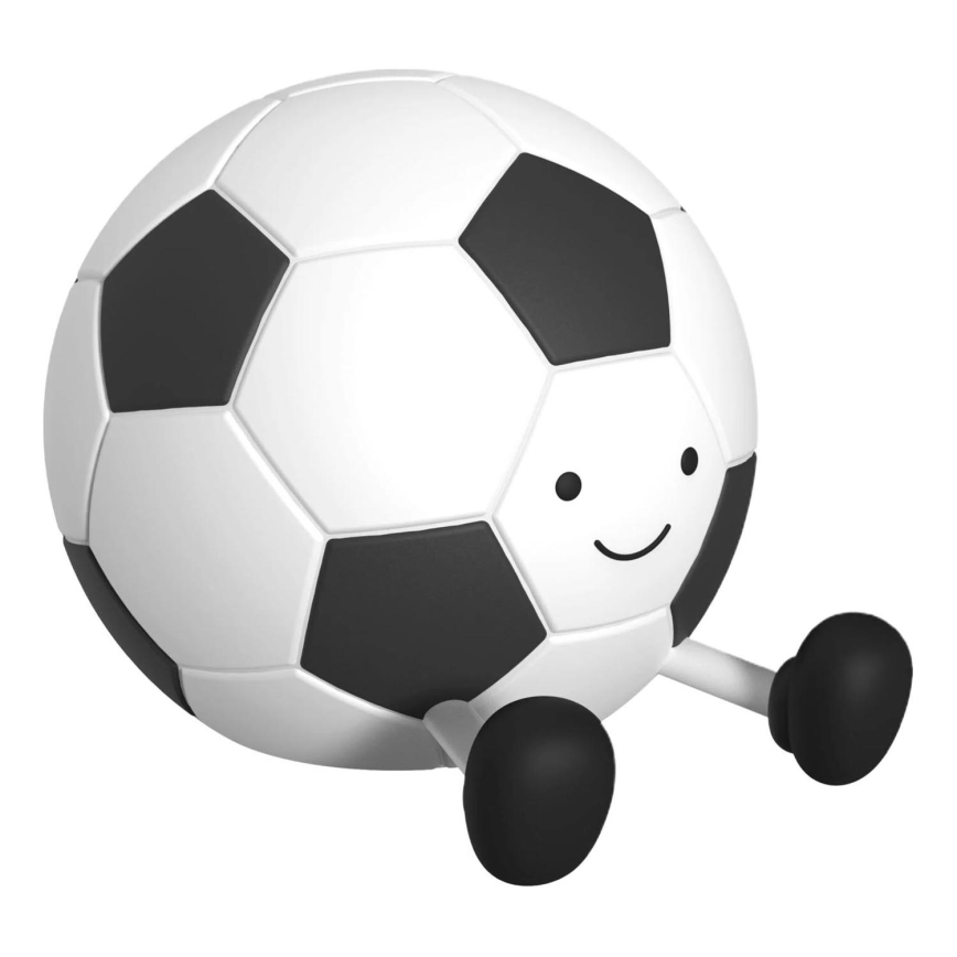 LED Aptumšojama bērnu skārienvadāma lampa FOOTBALL LED/2W/5V USB 1200 mAh balta/melna