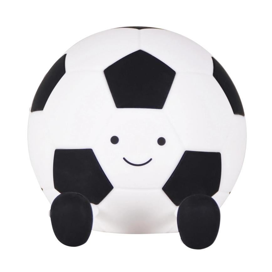 LED Aptumšojama bērnu skārienvadāma lampa FOOTBALL LED/2W/5V USB 1200 mAh balta/melna