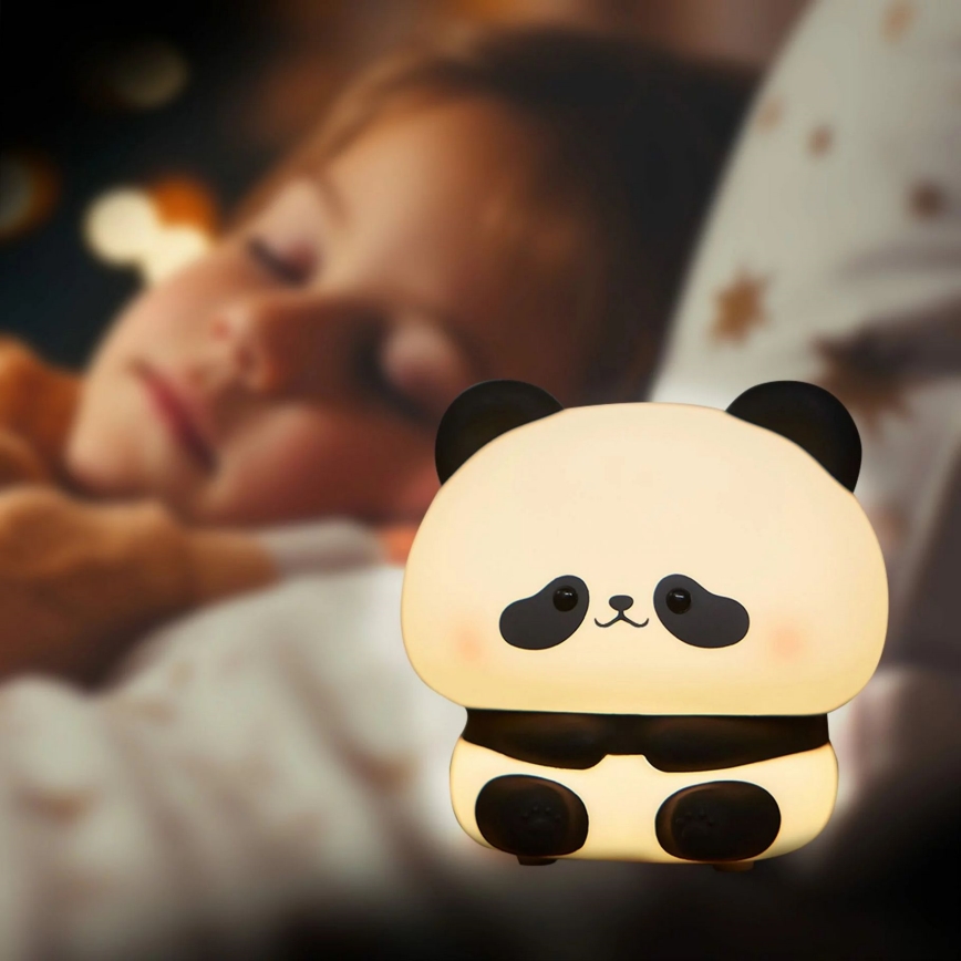 LED Aptumšojama bērnu skārienvadāma lampa PANDA LED/2W/3,7V 1200 mAh