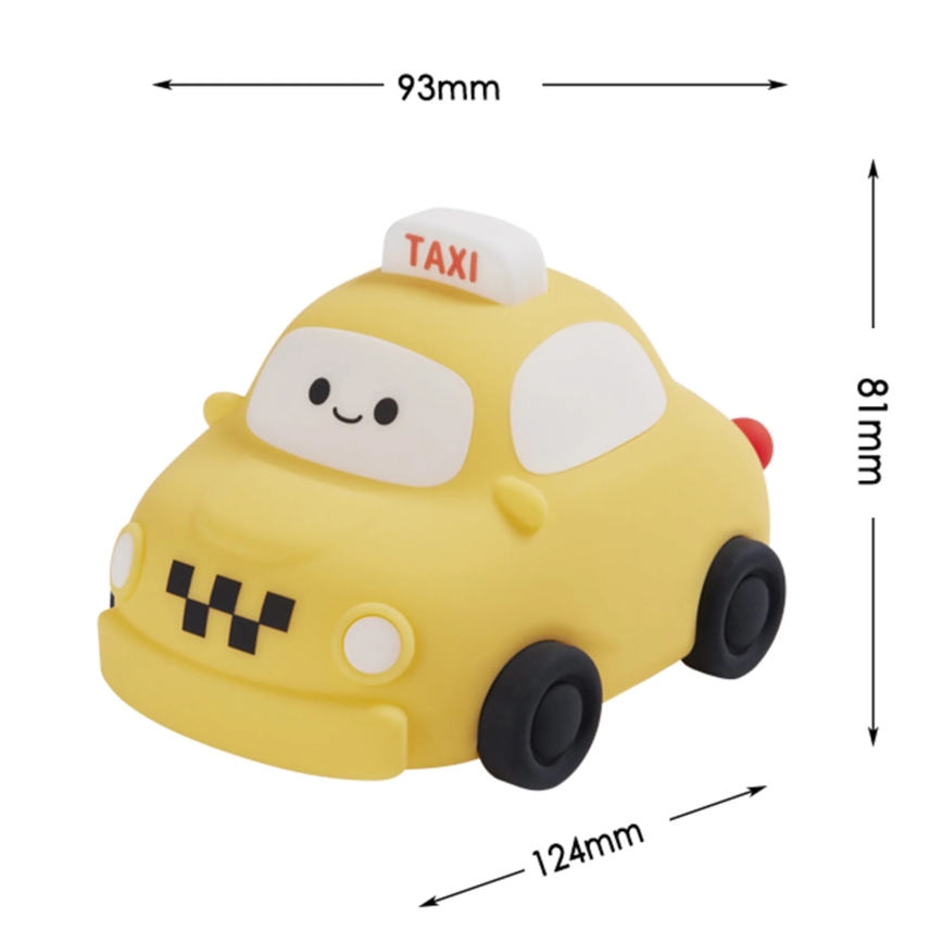 LED Aptumšojama bērnu skārienvadāma lampa TAXI LED/1W/5V USB 1200 mAh taxi dzeltena