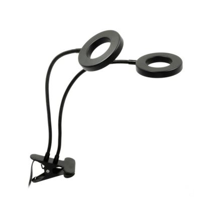 LED Aptumšojama pielāgojama galda lampa ar stiprinājumu augu audzēšanai VITARO 2xLED/4W/230V melna