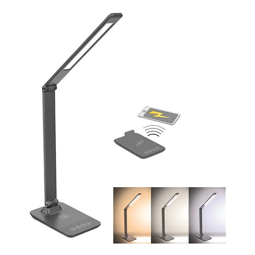 LED aptumšojama galda lampa ar bezvadu lādētāju LED/10W/100-240V