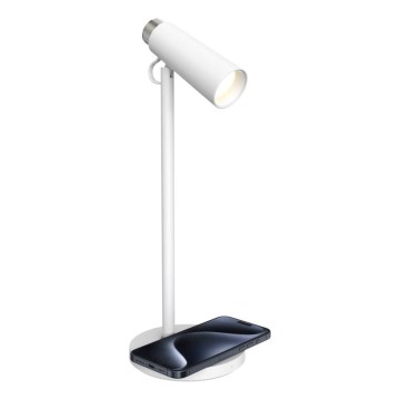 LED Aptumšojama galda lampa ar bezvadu Qi lādētāju TIT LED/12W/230V balta