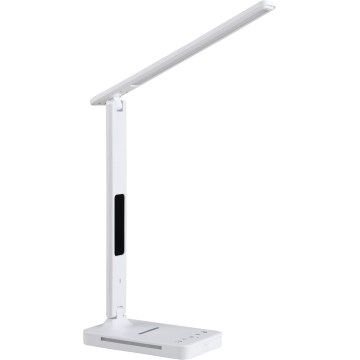 LED Aptumšojama galda lampa ar bezvadu uzlādi QI, ekrāns un USB ports LED/7W/230V 3000-6000K balta