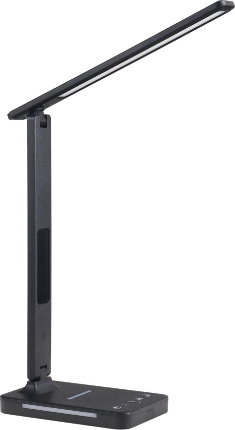 LED Aptumšojama galda lampa ar bezvadu uzlādi QI, ekrāns un USB ports LED/7W/230V 3000-6000K melna