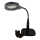 LED Aptumšojama galda lampa ar bifokālo palielināmo stiklu LED/6W/230V 6000-7000K melna