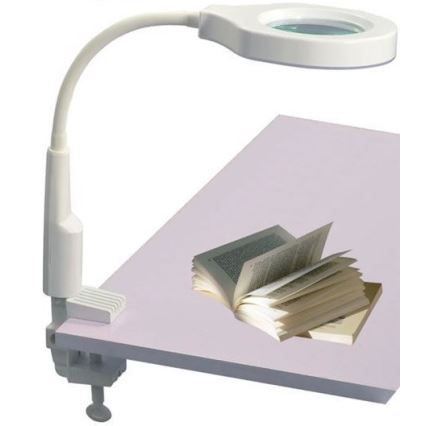 LED Aptumšojama galda lampa ar bifokālo palielināmo stiklu LED/6W/230V 6000-7000K balta