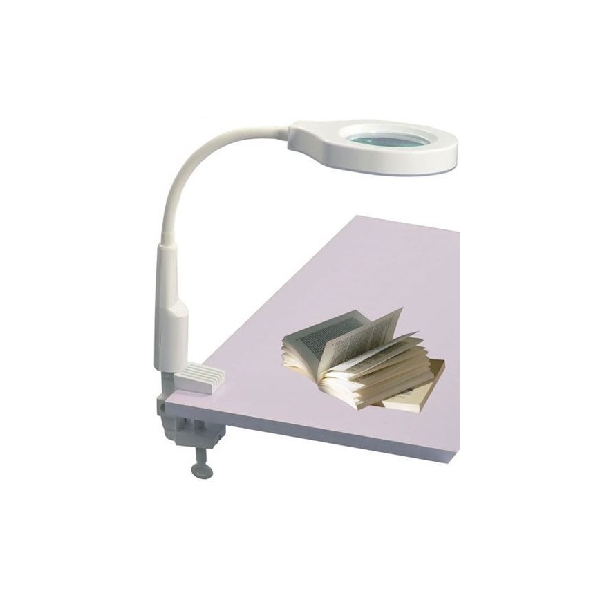 LED Aptumšojama galda lampa ar bifokālo palielināmo stiklu LED/6W/230V 6000-7000K balta