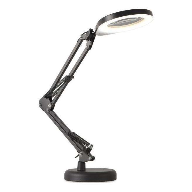 LED Aptumšojama galda lampa ar palielināmo stiklu 2in1 AURIQ LOUPE LED/10W/5V 3000/4000/6500K melna
