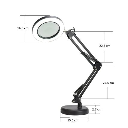 LED Aptumšojama galda lampa ar palielināmo stiklu LED/10W/230V 3000/4500/6000K
