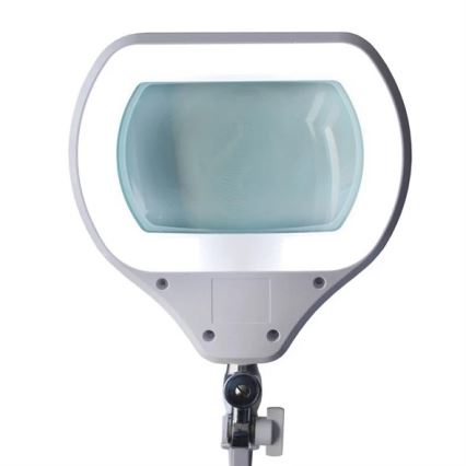 LED Aptumšojama galda lampa ar palielināmo stiklu LED/12W/230V balta