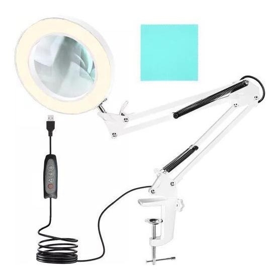 LED Aptumšojama galda lampa ar palielināmo stiklu LED/6W/5V 3000K/4000K/6000K balta