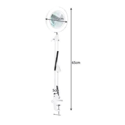 LED Aptumšojama galda lampa ar palielināmo stiklu LED/6W/5V 3000K/4000K/6000K balta