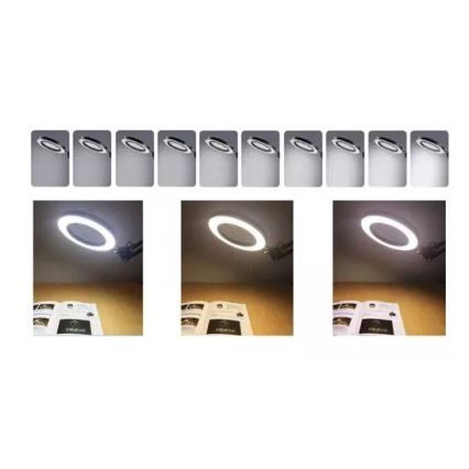 LED Aptumšojama galda lampa ar palielināmo stiklu LED/6W/5V 3000K/4000K/6000K melna
