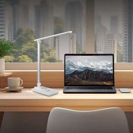 LED Aptumšojama galda lampa ar USB LED/9W/230V 3000K/4000K/5500K balta