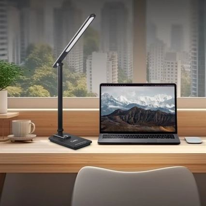 LED Aptumšojama galda lampa ar USB LED/9W/230V 3000K/4000K/5500K melna