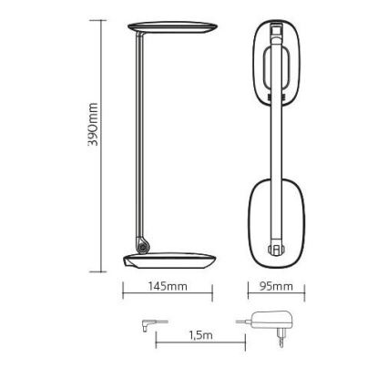 LED Aptumšojama galda lampa ar USB MOANA LED/6W/230V rozā