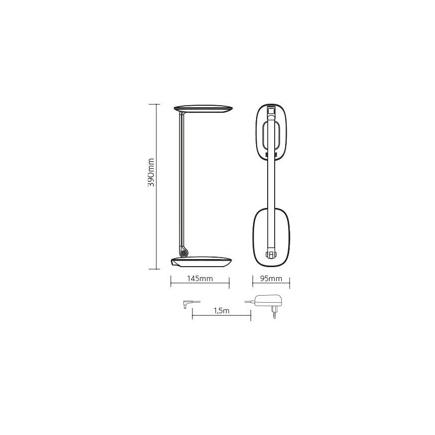 LED Aptumšojama galda lampa ar USB MOANA LED/6W/230V rozā