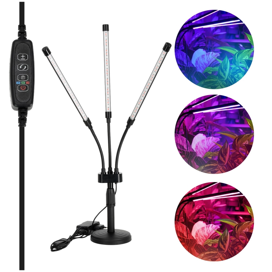 LED Aptumšojama flexible galda lampa augu audzēšanai VITARO 3xLED/10W/230V melna