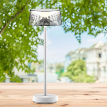 LED Aptumšojama skārienvadāma āra galda lampa CASABLANCA LED/3,4W/5V USB 3600 mAh IP44 balta