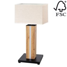 LED Aptumšojama galda lampa FLAME 1xE27/40W+ LED/4,6W/230V 56,5 cm ozols – FSC sertificēts