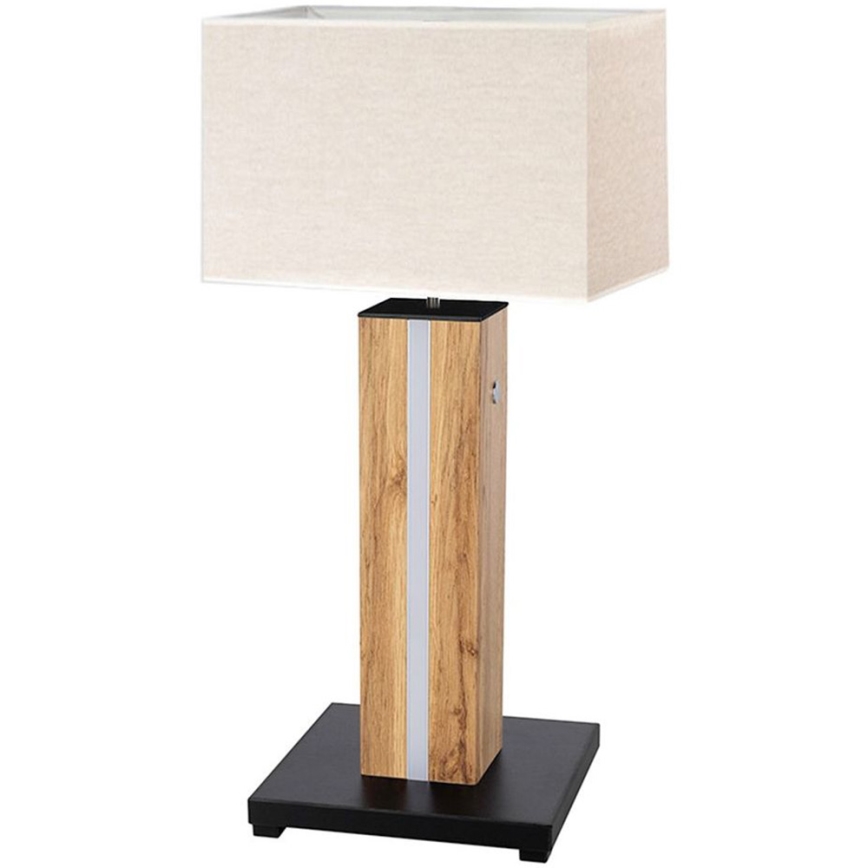 LED Aptumšojama galda lampa FLAME 1xE27/40W+ LED/4,6W/230V 56,5 cm ozols