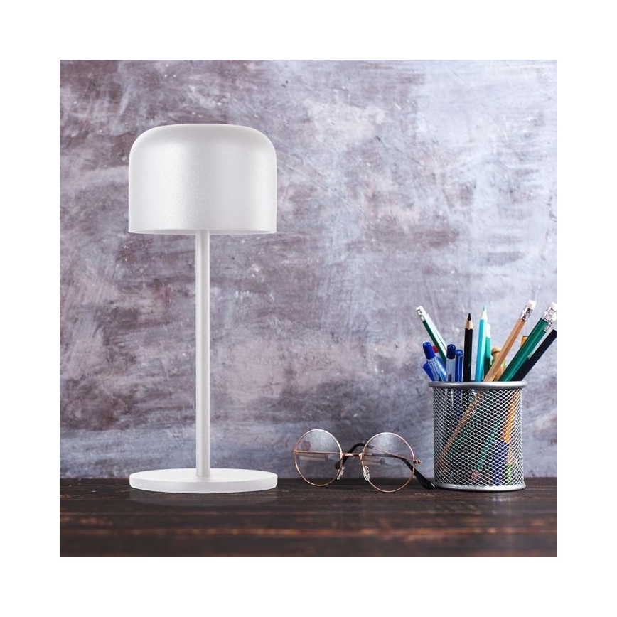 LED Aptumšojama uzlādējama skārienvadāma galda lampa LED/1,5W/5V 2700-5700K IP54 2200 mAh balta