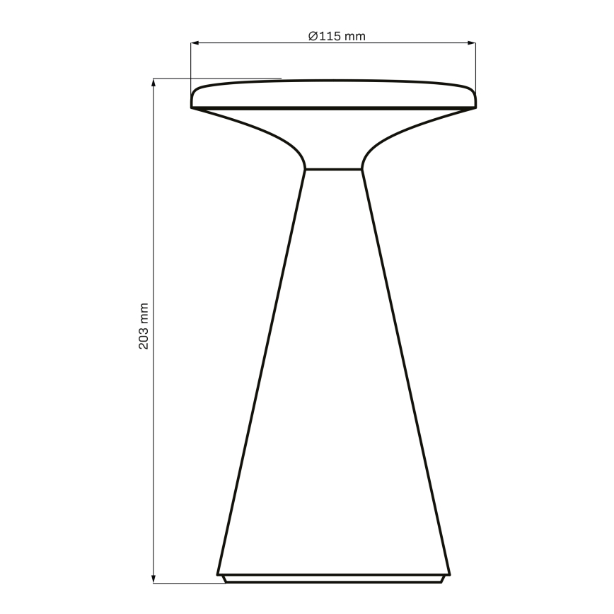 LED Aptumšojama skārienvadāma āra galda lampa PAROS LED/1,8W/5V USB 1800 mAh IP44 melna