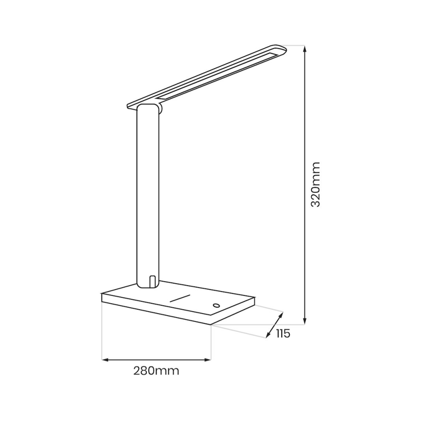 LED Aptumšojama galda lampa POST LED/5W/5V 3000-6500K balta