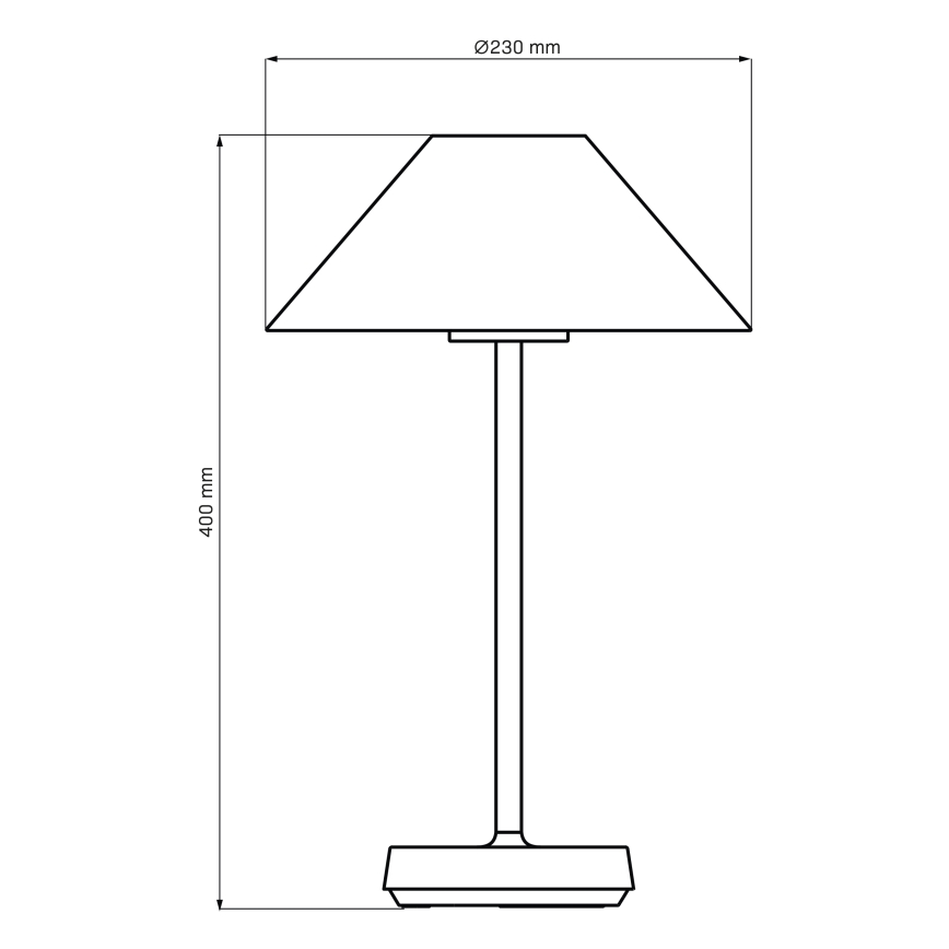 LED Aptumšojama skārienvadāma āra galda lampa SERENGETI LED/3,4W/5V USB 3600 mAh IP44 melna