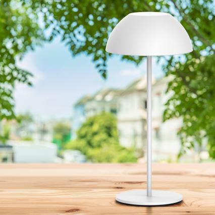 LED Aptumšojama skārienvadāma āra galda lampa TANZANIA LED/1,8W/5V USB 1800 mAh IP44 balta