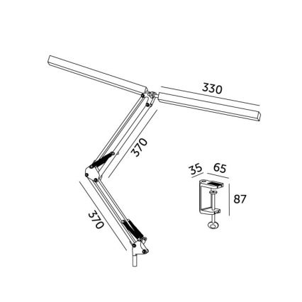 LED Aptumšojama galda lampa TENUIX DUO 2xLED/14W/230V 3000-6000K balta