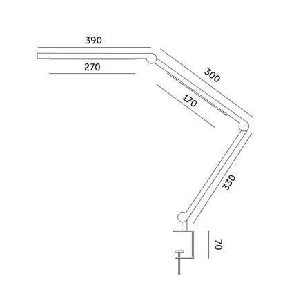 LED Aptumšojama galda lampa TENUIX FOLD LED/20W/230V 3000-6500K melna