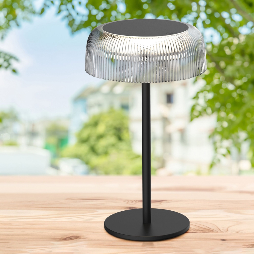 LED Aptumšojama skārienvadāma āra galda lampa TRYPOLIS LED/2W/5V USB 1800 mAh IP44 melna