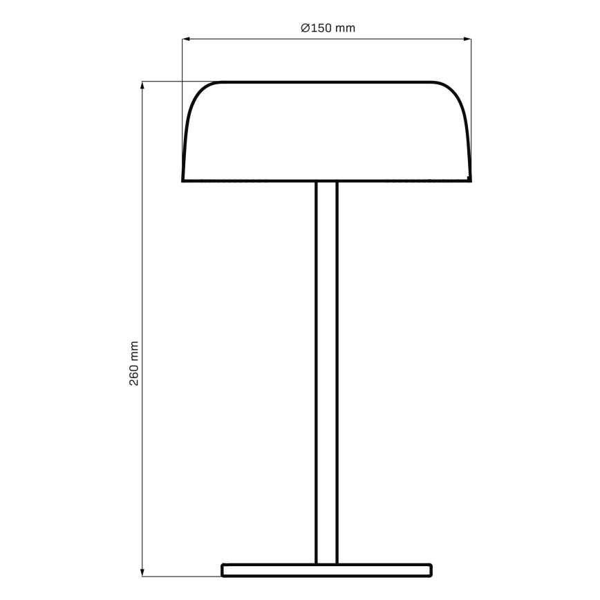 LED Aptumšojama skārienvadāma āra galda lampa TRYPOLIS LED/2W/5V USB 1800 mAh IP44 melna
