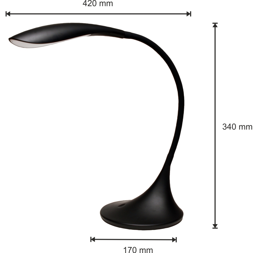 LED Aptumšojama galda lampa VELA LED/6,5W/230V melna