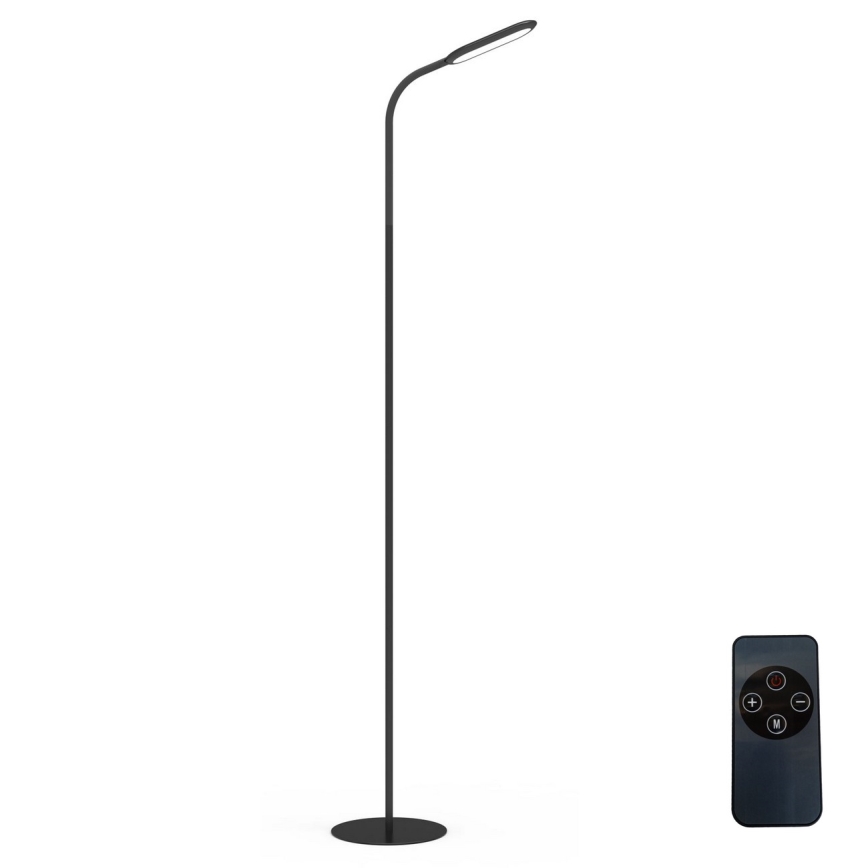 LED Aptumšojama grīdas stāvlampa LED/10W/230V 3000/4000/6000K melna + tālvadības pults