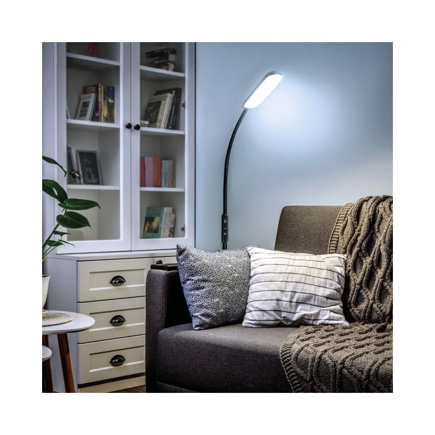 LED Aptumšojama grīdas stāvlampa TEILO LED/10W/230V 3000/4000/6500K melna + tālvadības pults