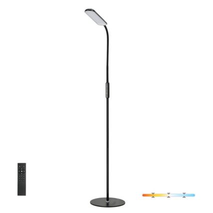 LED Aptumšojama grīdas stāvlampa TEILO LED/10W/230V 3000/4000/6500K melna + tālvadības pults