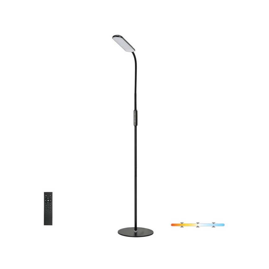 LED Aptumšojama grīdas stāvlampa TEILO LED/10W/230V 3000/4000/6500K melna + tālvadības pults