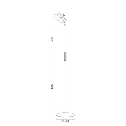 LED Aptumšojama grīdas stāvlampa TEILO LED/10W/230V 3000/4000/6500K melna + tālvadības pults