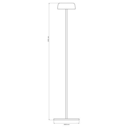 LED Aptumšojama skārienvadāma āra grīdas stāvlampa TRYPOLIS LED/2W/5V USB 1800 mAh IP44 melna