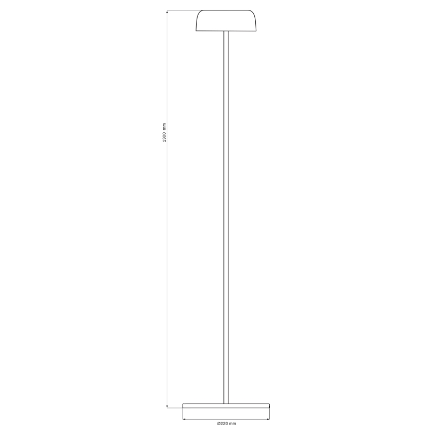 LED Aptumšojama skārienvadāma āra grīdas stāvlampa TRYPOLIS LED/2W/5V USB 1800 mAh IP44 melna