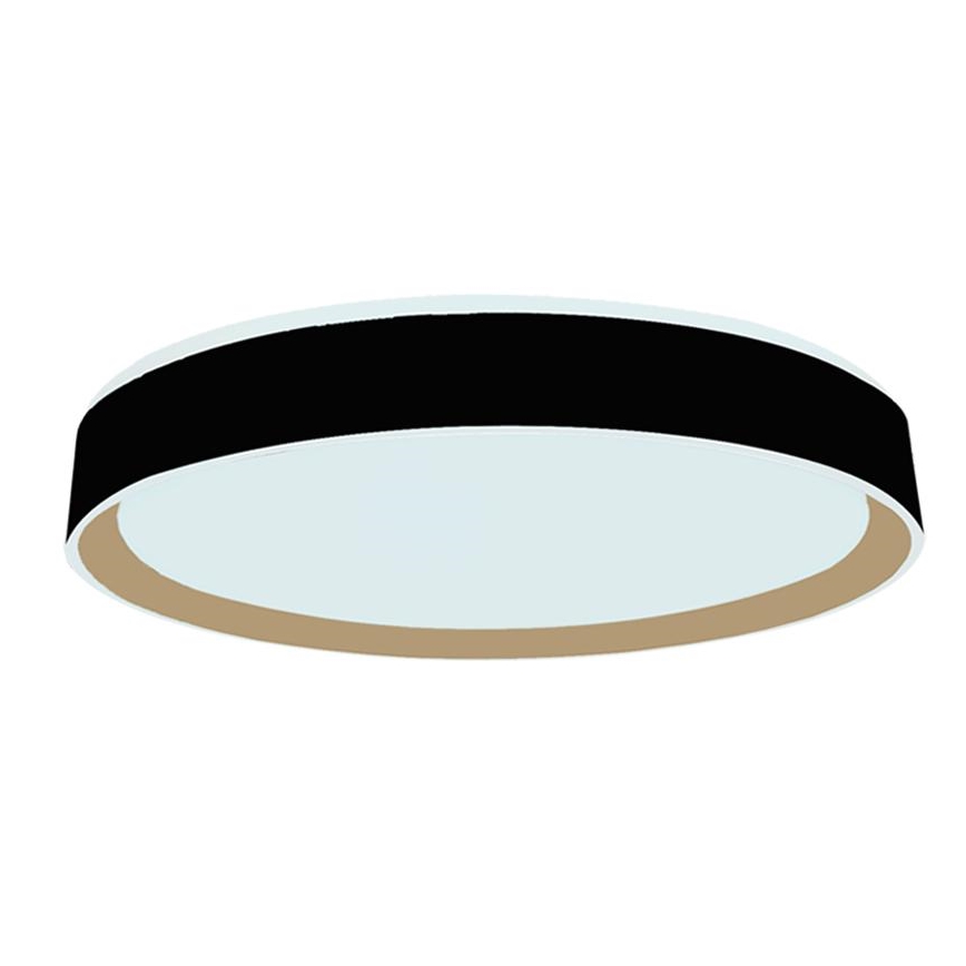 LED Aptumšojama griestu lampa ar balss vadību OPAL LED/48W/230V 2700-6500K melna + tālvadības pults