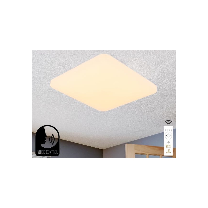 LED Aptumšojama griestu lampa ar balss vadību OPAL LED/48W/230V 2700-6500K balta + tālvadības pults