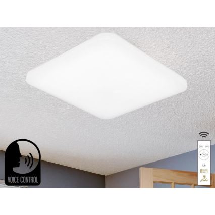 LED Aptumšojama griestu lampa ar balss vadību OPAL LED/48W/230V 2700-6500K balta + tālvadības pults