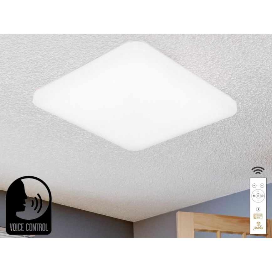 LED Aptumšojama griestu lampa ar balss vadību OPAL LED/48W/230V 2700-6500K balta + tālvadības pults