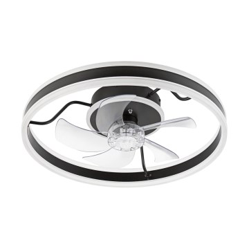 LED Aptumšojama griestu lampa ar ventilatoru APOLLO LED/38W/230V melna + tālvadības pults