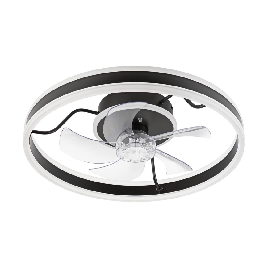 LED Aptumšojama griestu lampa ar ventilatoru APOLLO LED/38W/230V melna + tālvadības pults